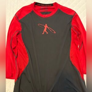 Nike Pro Combat Red and Black Shirt